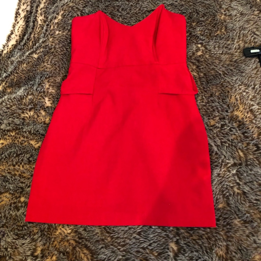 Mason strapless red dress